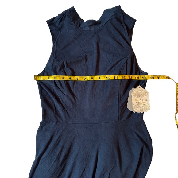 NWT Alter’d State, Medium, Navy Blue sleeveless dress. Lace hem. - Picture 5 of 11